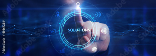 Business, Technology, Internet and network concept. Solutions business words.