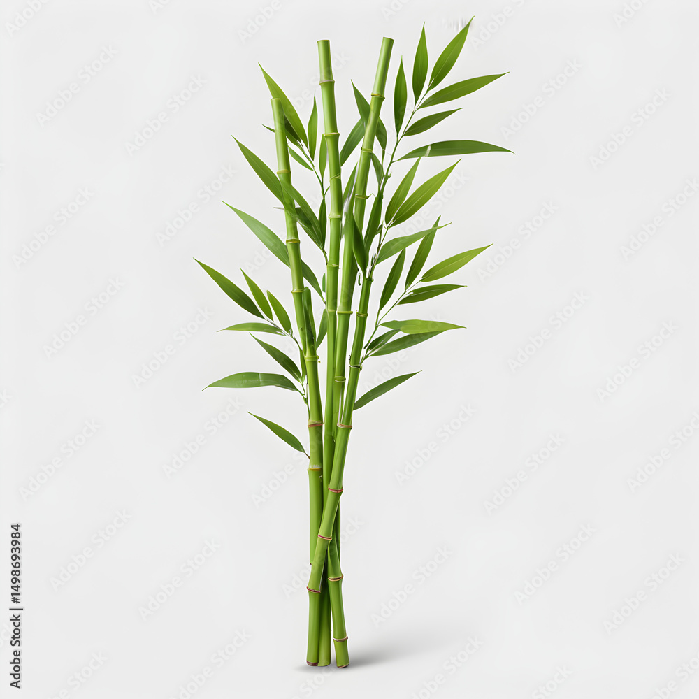 Obraz premium green bamboo on white background