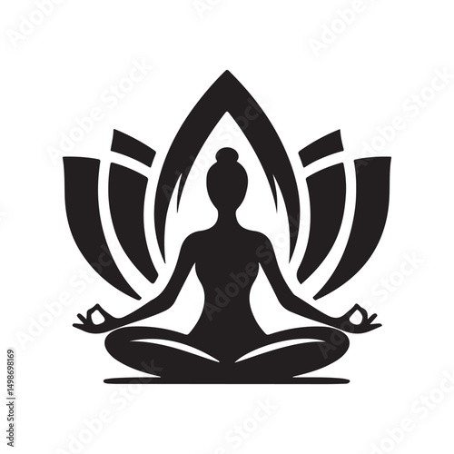 lotus pose vector silhouette clip art logo design illustration. international yoga day. meditation collection.