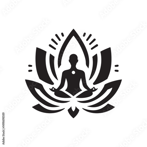 lotus pose vector silhouette clip art logo design illustration. international yoga day. meditation collection.