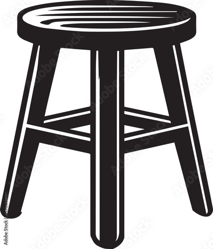 Modern Stool Design Vector" A stylish wooden stool design, carefully crafted to provide a realistic and detailed look. ideal for architectural visualization, product designs, and marketing materials.