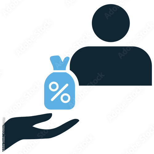 Personal loan icon vector for borrowing, finance assistance, and debt service. Ideal for financial apps, credit service ads, and loan contract visuals in economic themes.