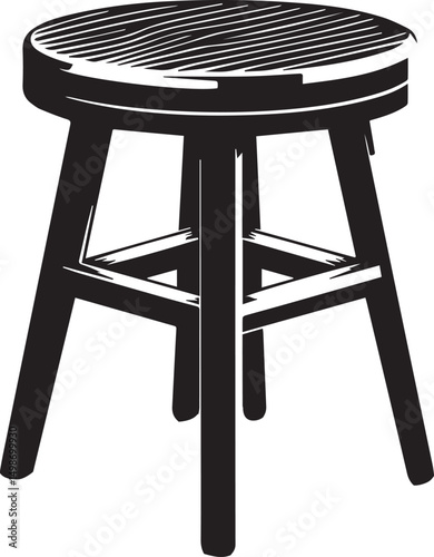 Modern Stool Design Vector" A stylish wooden stool design, carefully crafted to provide a realistic and detailed look. ideal for architectural visualization, product designs, and marketing materials.