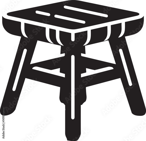 Modern Stool Design Vector" A stylish wooden stool design, carefully crafted to provide a realistic and detailed look. ideal for architectural visualization, product designs, and marketing materials.
