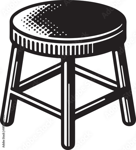 Modern Stool Design Vector" A stylish wooden stool design, carefully crafted to provide a realistic and detailed look. ideal for architectural visualization, product designs, and marketing materials.