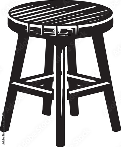 Modern Stool Design Vector" A stylish wooden stool design, carefully crafted to provide a realistic and detailed look. ideal for architectural visualization, product designs, and marketing materials.