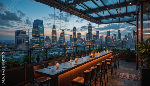 Sunset Rooftop Bar With City Views In Los Angeles	
