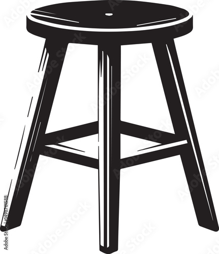 Modern Stool Design Vector" A stylish wooden stool design, carefully crafted to provide a realistic and detailed look. ideal for architectural visualization, product designs, and marketing materials.