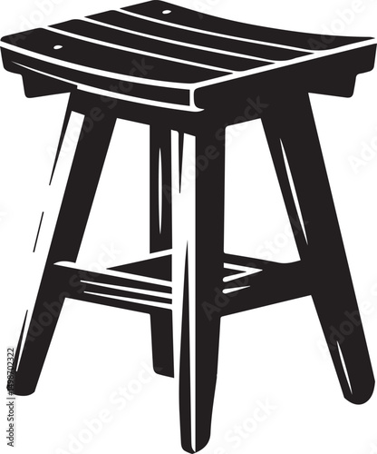 Modern Stool Design Vector" A stylish wooden stool design, carefully crafted to provide a realistic and detailed look. ideal for architectural visualization, product designs, and marketing materials.