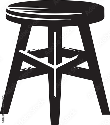 Modern Stool Design Vector" A stylish wooden stool design, carefully crafted to provide a realistic and detailed look. ideal for architectural visualization, product designs, and marketing materials.