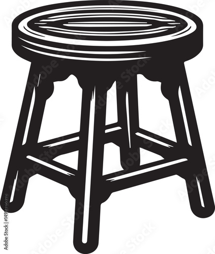 Modern Stool Design Vector" A stylish wooden stool design, carefully crafted to provide a realistic and detailed look. ideal for architectural visualization, product designs, and marketing materials.
