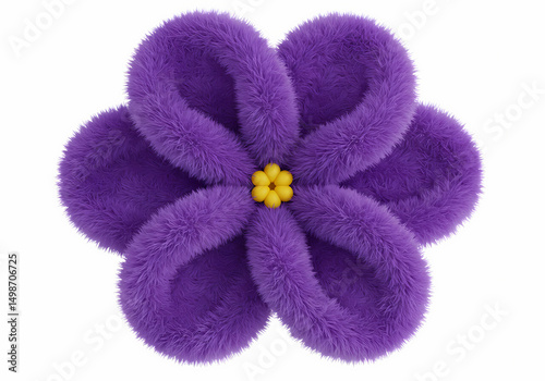 Purple Velvet Flower Cupcake Decoration isolated on transparent background