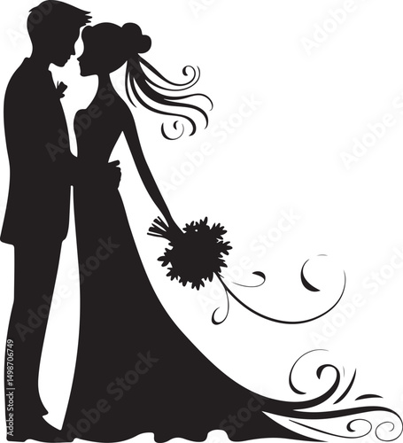 Bride & Groom SVG – Romantic Wedding Silhouette Design

Wedding Couple Vector – Elegant Clipart for Marriage Themes

Bridal Silhouette SVG – Bride and Groom for Invitations & Gifts

Romantic Couple Cl