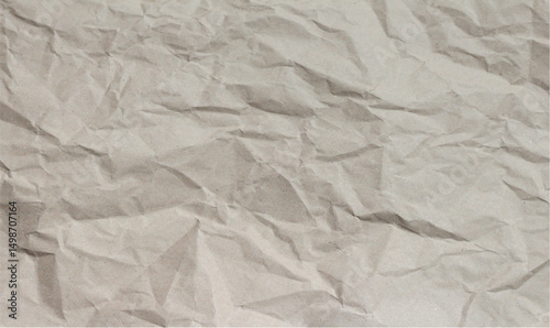 Crumpled and wrinkled old paper texture with a blank, rough, and creased brown surface