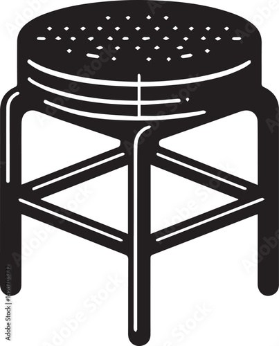 Modern Stool Design Vector" A stylish wooden stool design, carefully crafted to provide a realistic and detailed look. ideal for architectural visualization, product designs, and marketing materials.