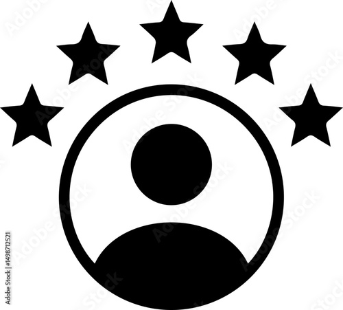 Customer experience or 5 star satisfaction rating flat shadow design for templates.