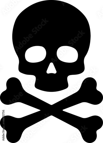 Skull and crossbones shadow design for templates.
