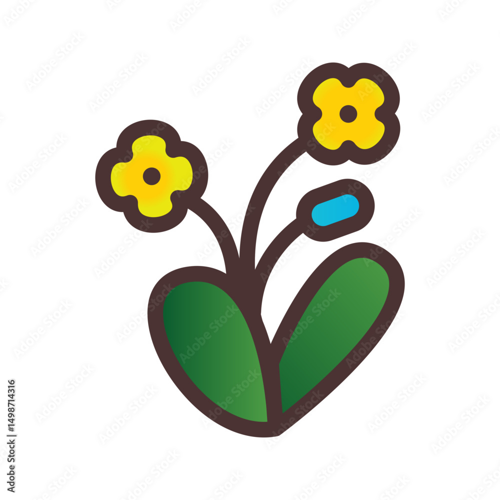 Fototapeta premium Wild Flower Blosom Icon