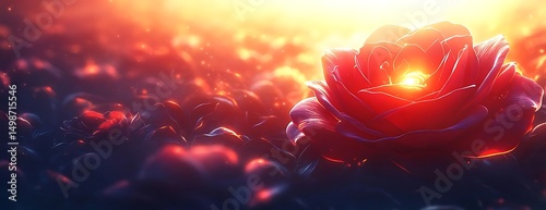 Sunrise Rose Garden, Floral Beauty