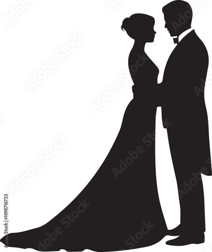 Bride & Groom SVG – Romantic Wedding Silhouette Design

Wedding Couple Vector – Elegant Clipart for Marriage Themes

Bridal Silhouette SVG – Bride and Groom for Invitations & Gifts

Romantic Couple Cl