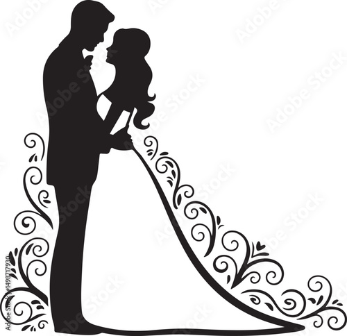 Bride & Groom SVG – Romantic Wedding Silhouette Design

Wedding Couple Vector – Elegant Clipart for Marriage Themes

Bridal Silhouette SVG – Bride and Groom for Invitations & Gifts

Romantic Couple Cl