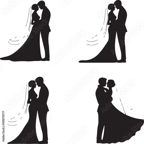 Bride and Groom Silhouette SVG – Elegant Wedding Couple for Cricut & Decor

Just Married Clipart – Romantic Bride & Groom PNG for Invitations & Crafts

Wedding Couple SVG Bundle – Mr and Mrs Design fo