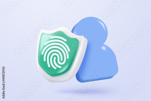3D private icon signs with secure for online payment safety concepts. password firewall secure for protect crime with hacker in minimalist. 3d password correct buttons icon vector render illustration