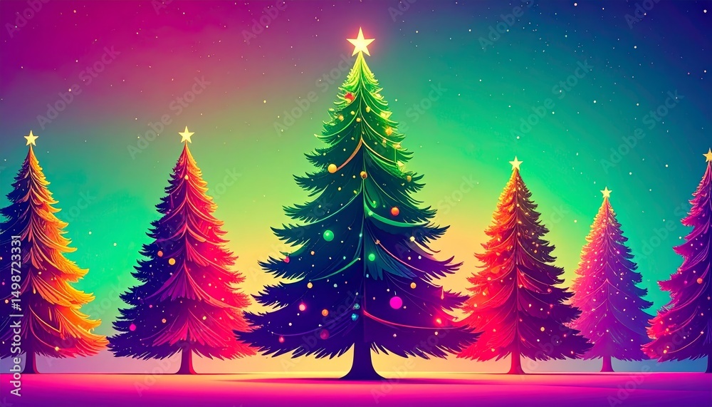 Obraz premium abstract Christmas tree wallpaper illustration background