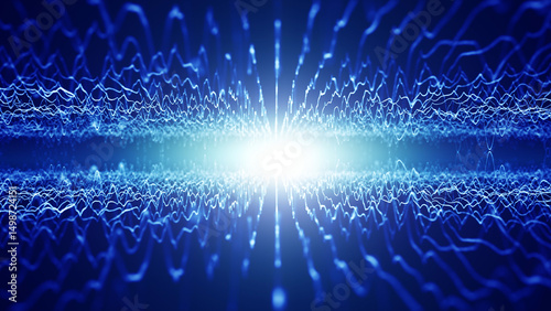 Digital shine line waves concept technology network illustration.