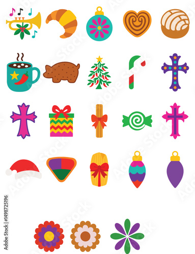 Wallpaper Mural pack of Christmas illustration, Merry Christmas clipart,Christmas Fiesta Digital Design sublimation
 Torontodigital.ca