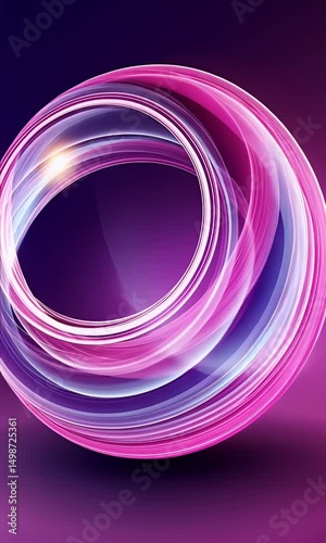 Abstract swirling design with vibrant pink and purple hues creating a luminous, dynamic circular form