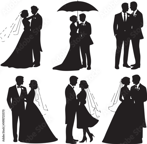 Bride and Groom Silhouette SVG – Elegant Wedding Couple for Cricut & Decor

Just Married Clipart – Romantic Bride & Groom PNG for Invitations & Crafts

Wedding Couple SVG Bundle – Mr and Mrs Design fo
