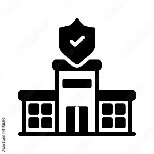 Vector solid black icon for Insurance agency
