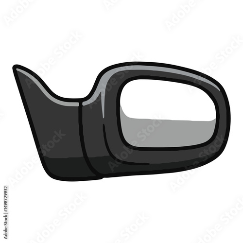 Car Side Mirror Illustration  Detailed Vector Graphic of a Vehicle's Exterior Mirror