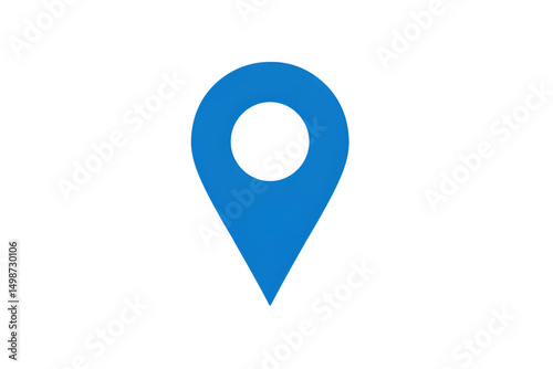 Vivid Blue Location Icon on Transparent Backdrop Illustrating Navigational Pin