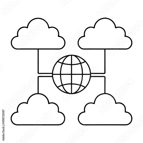 Global Cloud Computing Network Diagram