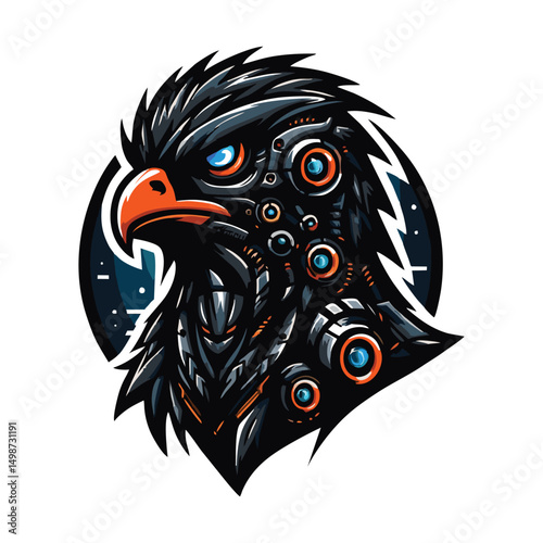 Wallpaper Mural Tech Falcon Logo – Abstract Digital Hawk Emblem for Innovation Torontodigital.ca