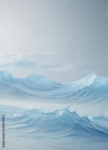 Wallpaper Mural Subtle light blue watercolor waves, calming artistic backdrop,  fluid,  vibrant Torontodigital.ca