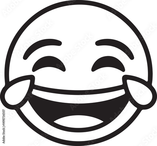 Laughing emoji face tears of joy icon illustration