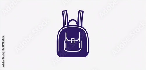 Backpack icon school bag vector graphic book bag knapsack illustration rucksack daypack travel