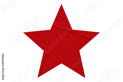 Foto Crumpled red star pattern stickers, separated on a transparent background