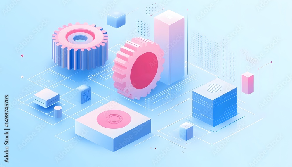 custom made wallpaper toronto digitalAbstract geometric shapes in pastel colors and an overlay of lines.