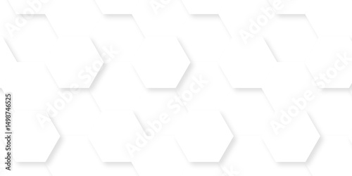Modern hexagon polygonal technology vector. seamless bright white abstract honeycomb science digital texture background. Abstract square digital grid pattern background with hexagons.