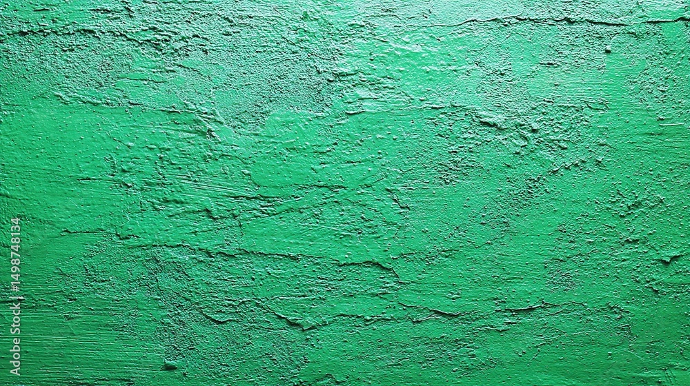 Fototapeta premium Abstract Rough Textured Green Wall Background for Artistic Use
