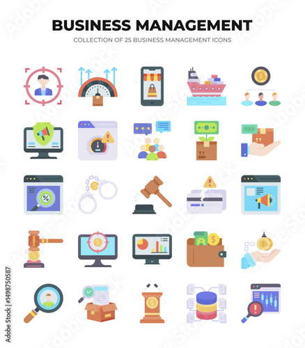 Collection of 25 Business Management Icons. Streamline Your Business Strategy