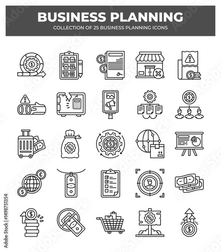 Collection of 25 Business Planning Icons: A Visual Guide to Strategic Growth