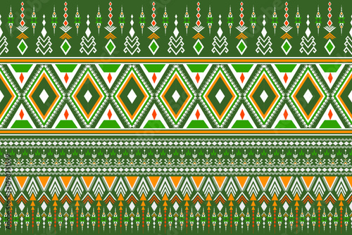 Green Abstract Aztec ethnic pattern