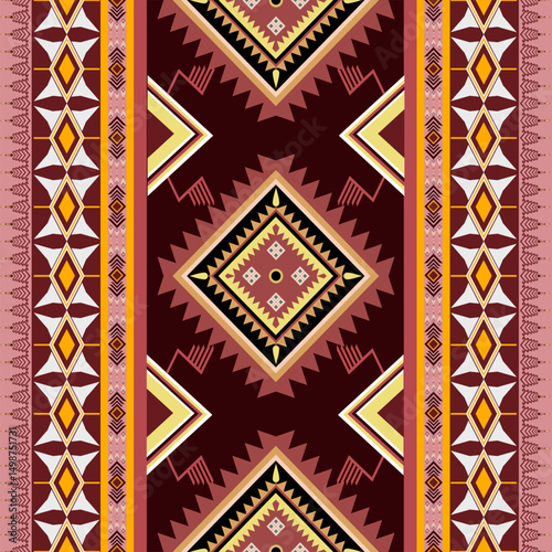 Red Aztec ethnic pattern