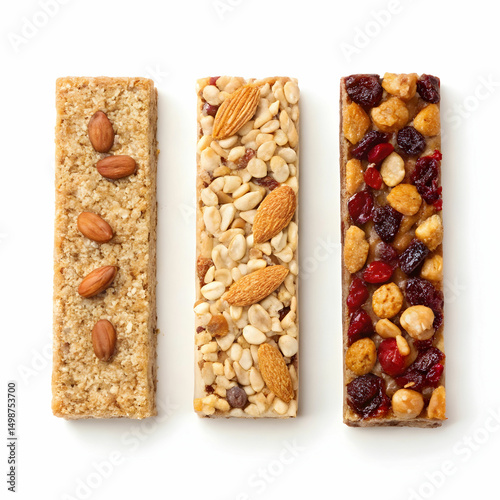 cereal bars isolated on white background