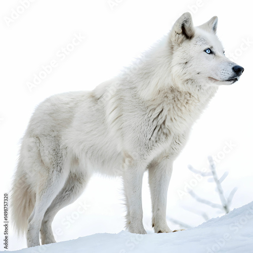 graceful arctic guardian white wolf dog isolated